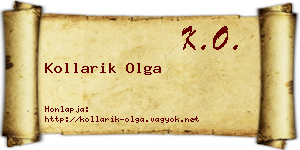 Kollarik Olga névjegykártya